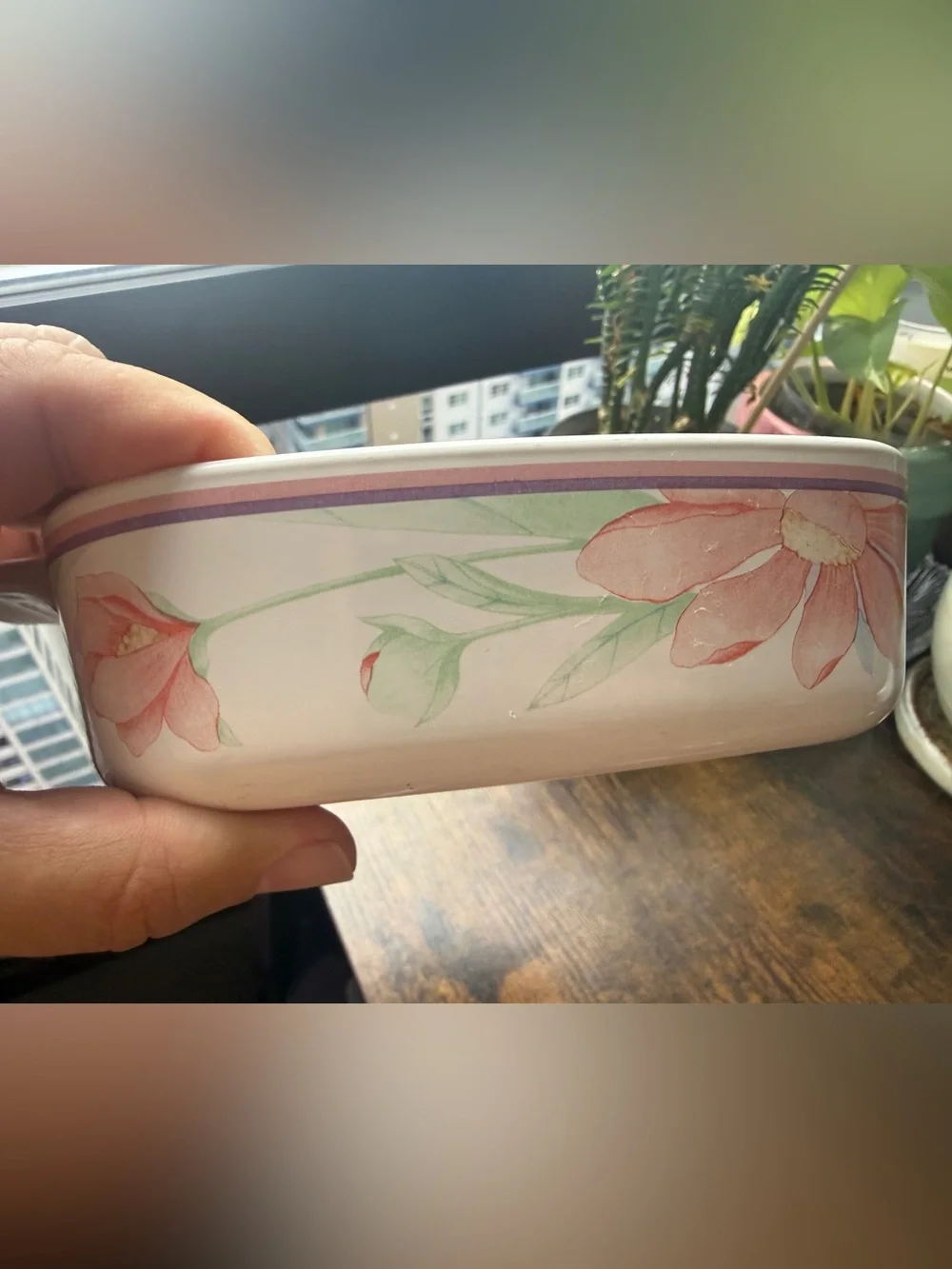 Vintage CorningWare Peony A-1-B 1 Liter Casserole w/ P-7-C Pyrex Lid